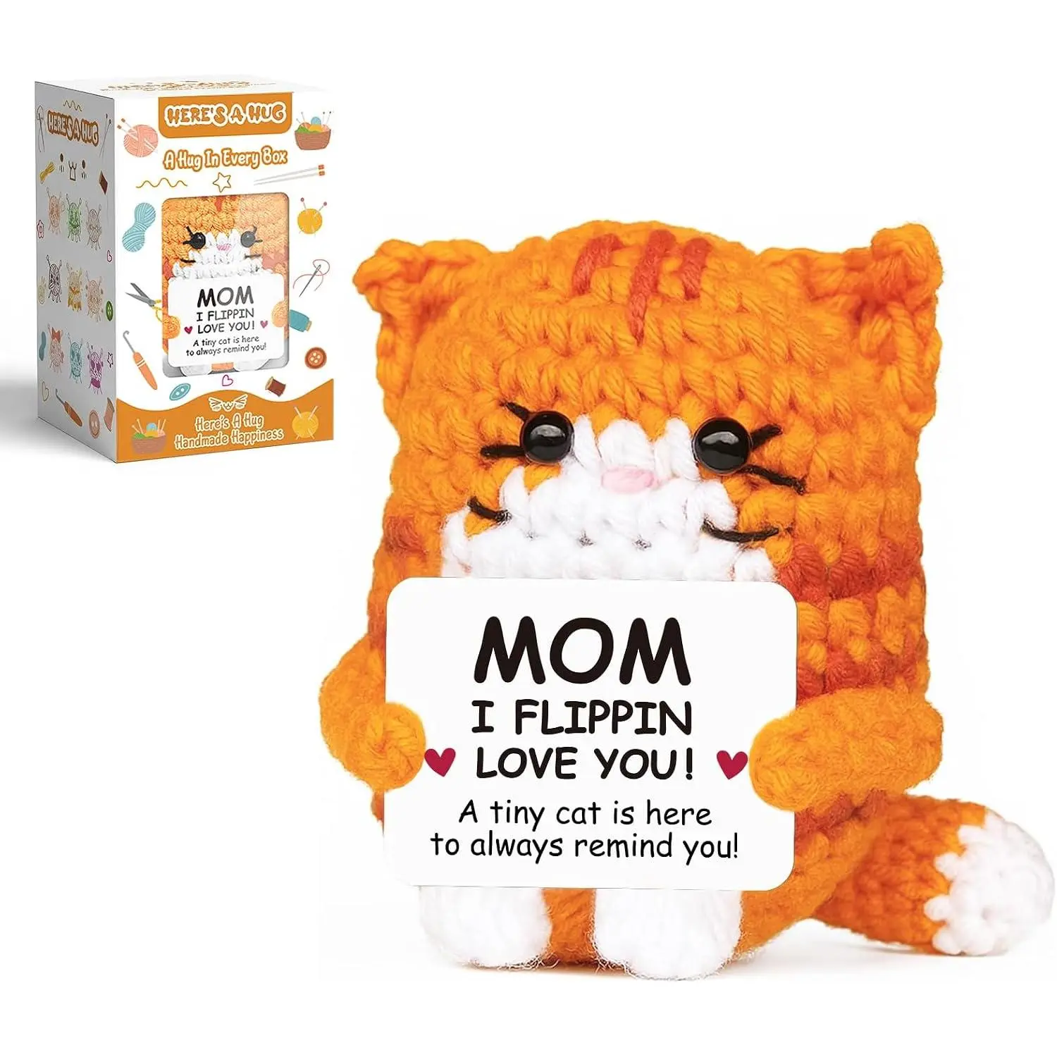 Mother's  from Daughter Son,  Crochet  Mini , Mom Gifts for Birthday Mama Mother Step Mom, Funny I Love You for Moms Small Cute Kitties Decor