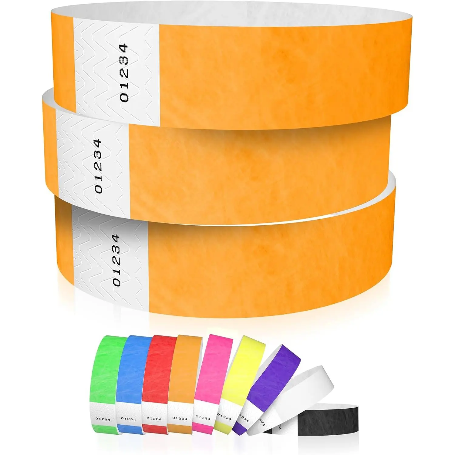600  Neon Orange Tyvek Wristbands for Events - Tamper-Proof Design & Fluorescent Color  Reuse -Grade Bracelets for  &  ID, Party & VIP