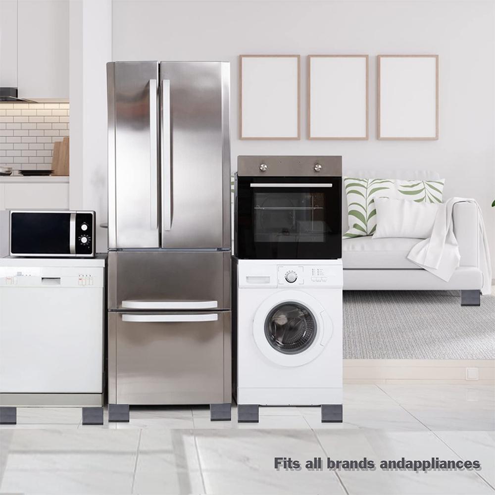 4-Piece Washer Anti-Vibration Pads, Moisture-Resistant Noise-Reducing Support Base, Durable Rubber Floor Mats for Dryer & Refrigerator