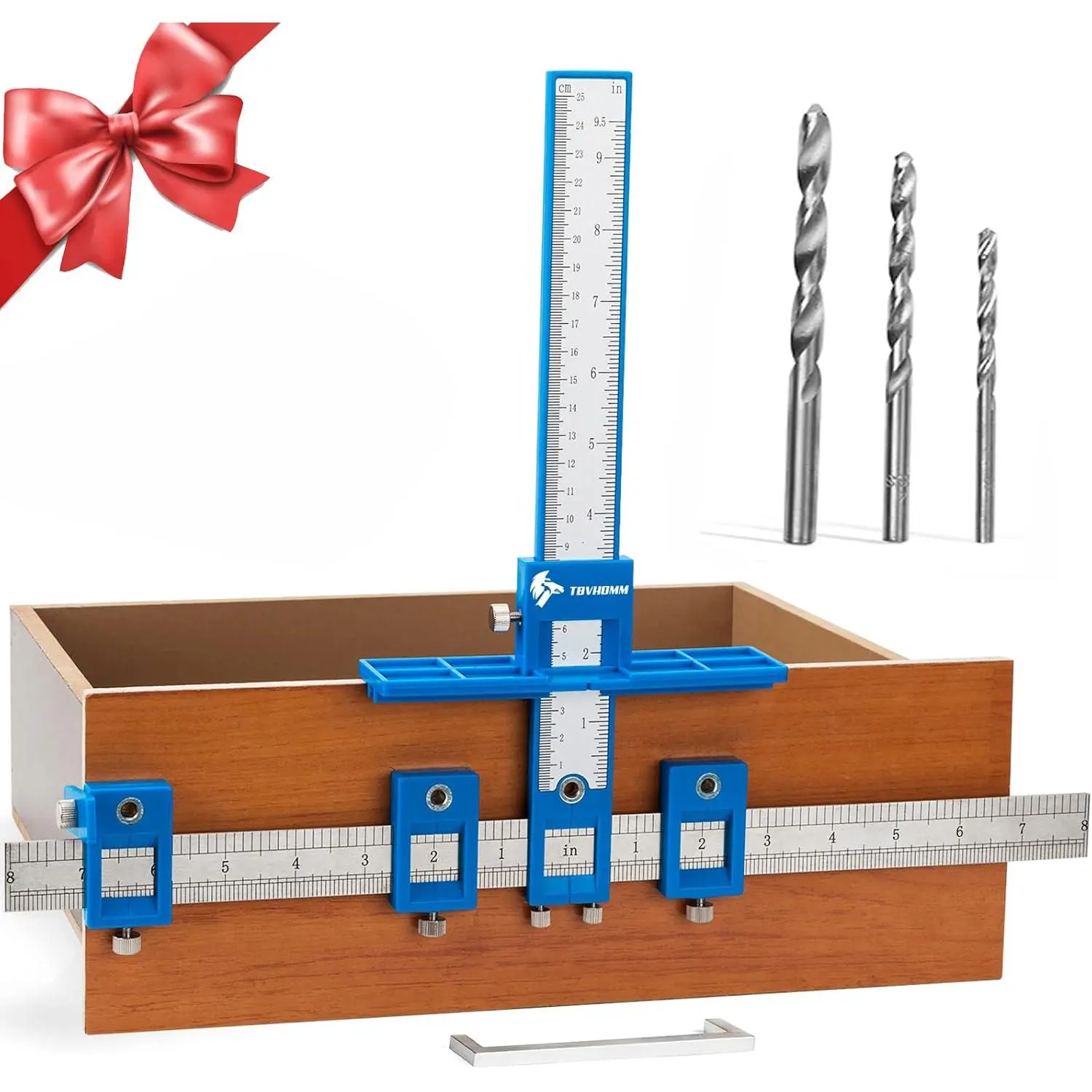 Functional Cabinet Hardware Jig Set, Punch Locator Drill Guide, Wood Drilling Dowelling Tool for Door & Drawer Handle, Knob Installation (New Model), Template Tool