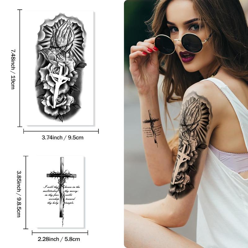 77 Sheets Christian Temporary Tattoo Adult Men Women Kids Religious Jesus Cross God Christ Catholic Realistic Half Sleeve Body Fake Tattoos Stickers 77 Sheets Christian Temporary Tattoo Adult Men Women Kids Religious Jesus Cross God Christ Catholic Realistic Half Sleeve Body Fake Tattoos Stickers