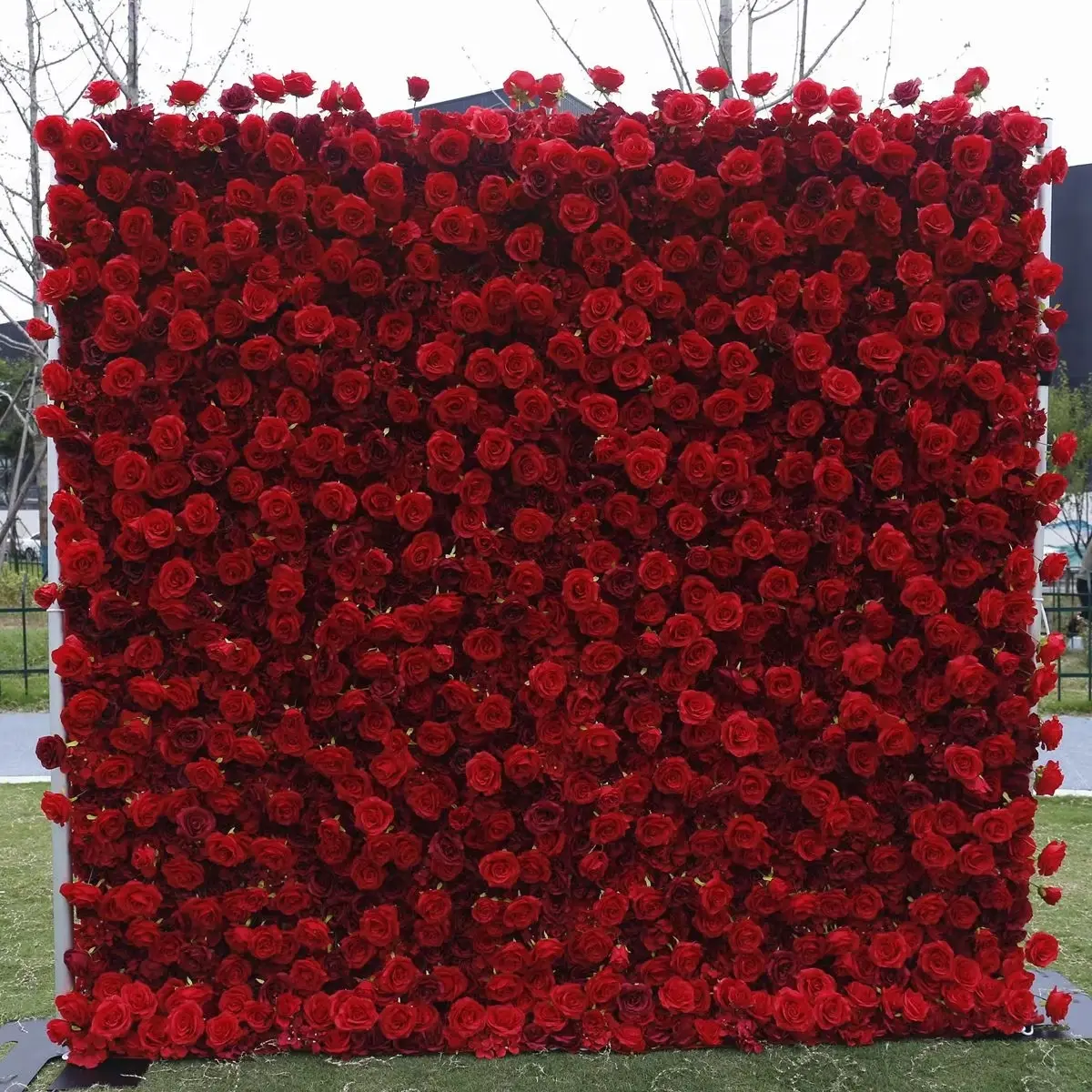 Valentine's Day Scene Decoration Artificial Flower Wall Background, Outdoor Wedding Ceremony Decorative Flower Wall, Party Supplies