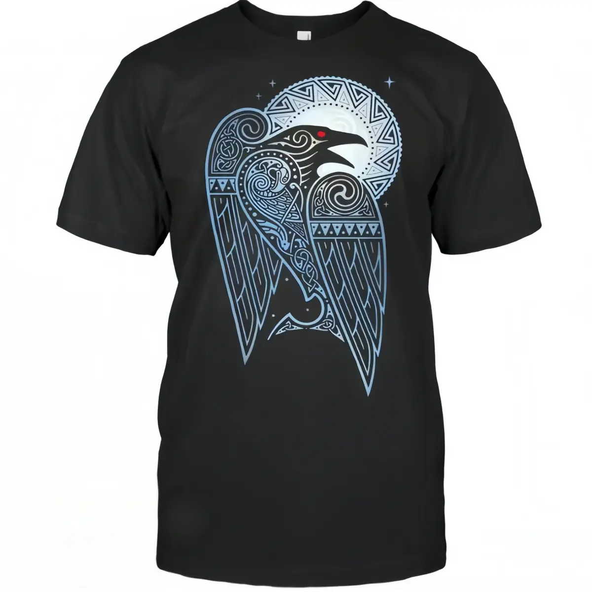 Nordic Raven Celtic Knot Vintage Viking Graphic Short Sleeve T-Shirt