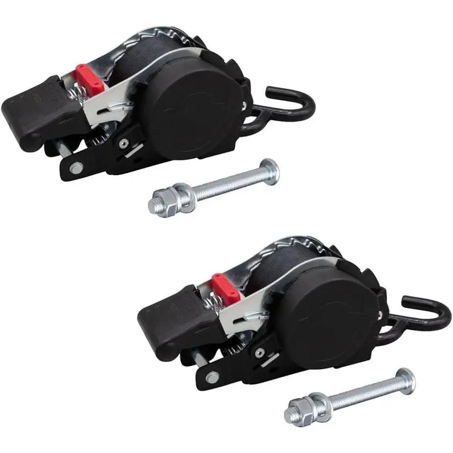 2 Pack 1'' x 10' Bolt  Retractable Ratchet Straps for Cargo - Coated S Hook Auto Retract Ratchet Straps - Self Ratcheting Strap for Boat Tie Down to  & Jet Ski, ATVs, Bikes