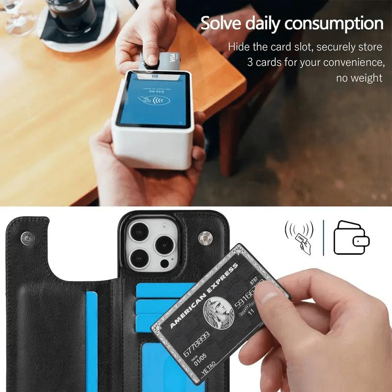 Creative Leopard Zebra Pattern Splicing Leather Card Holder Phone Case, Suitable for iPhone 17 Air/16 Plus/15 Pro Max/14 Pro/13/12/11/XS Max/X Phone Case, Ideal Gift for Thanksgiving and Christmas for Family, Friends, Lovers, Boyfriend, Girlfriend