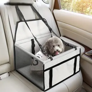 Bottom and front with thickened PE partitions Pet reinforced car booster seat for dogs and cats Portable breathable bag with safety belt Dog carrier safe and stable for travel Attention with clip-on belt with PVC tube (pink, gray, black,)