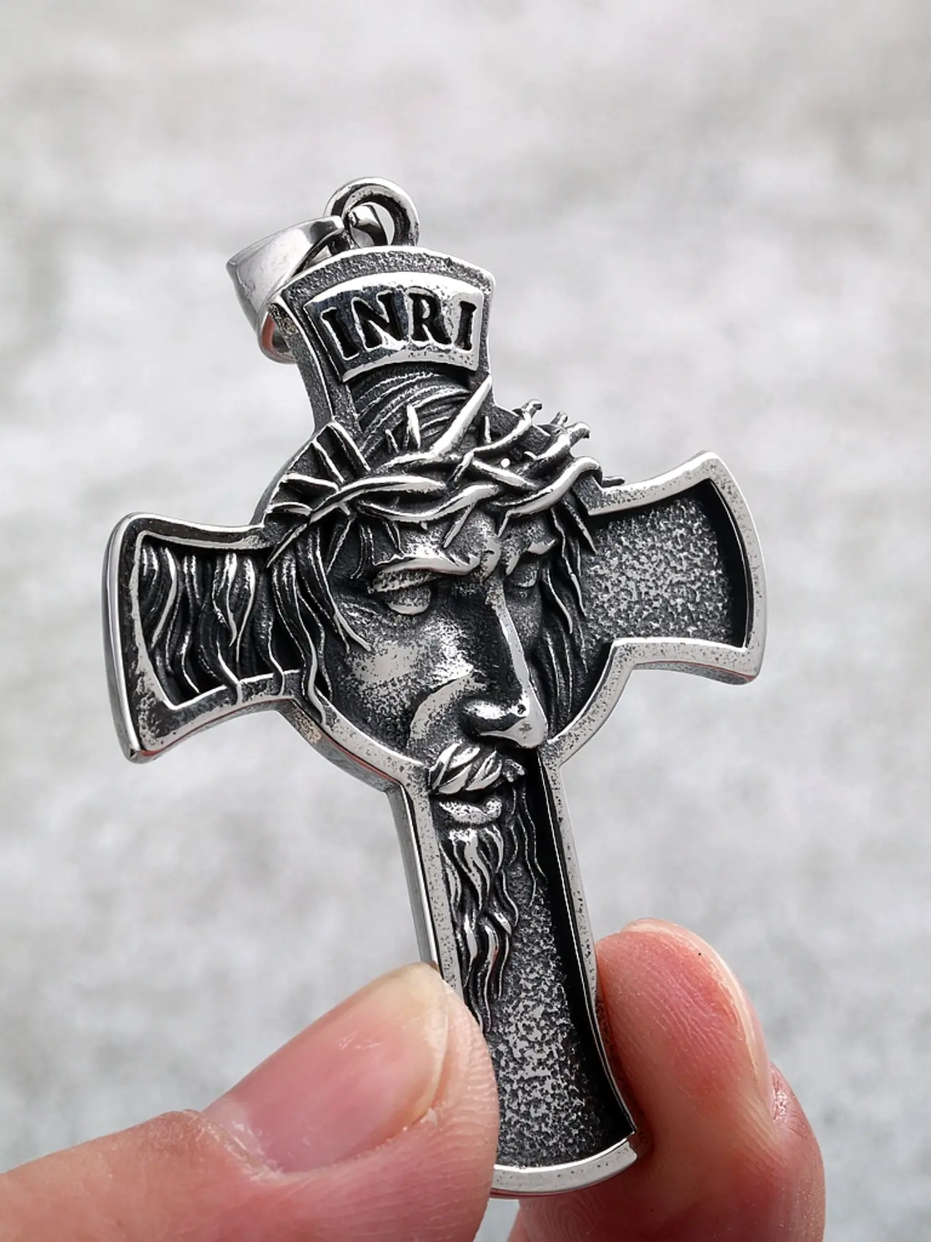 Vintage Cross Pendant Necklace for Men & Women, Cross Necklaces, Faith Necklace, Stainless Steel Jewelry for Party, Daily Clothing Decor, Trendy All-match & Exquisite Jewelry for Birthday Gift, Religious Necklace