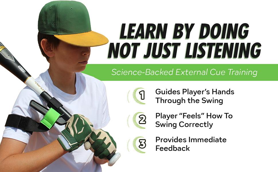 AGS SWINGRAIL Baseball/Softball Hitting Trainer – Swing Trainer Aid for Batting & Hitting Practice – Baseball Training Equipment to Improve Bat Speed, Swing Mechanics, Contact & Timing – For Ages 9 and Up