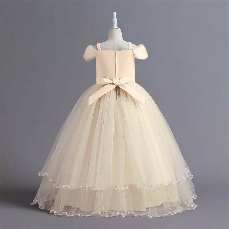 Teen Girl Bridesmaid Dresses for Wedding 12 14 Yrs Formal Evening Prom Long Gown Flower Elegant Birthday Party Princess Dress