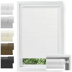 No Drill Cordless Cellular Shades 30s Easy Install Honeycomb Window Shades Blackout Thermal Insulated Blinds for Bedroom Kitchen Bathroom (White, 22" W x 48" H)