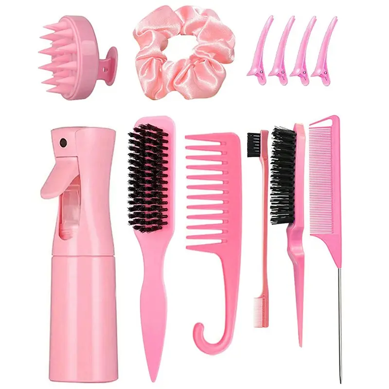New Upgraded 12 Pcs Hair Styling Tool Set for Women Curling Brush Hair Brushes Combs Hair Accessories Salon Home Travel Back to School Scalp Relaxing Curly Hair Brush Brush Comb Styler