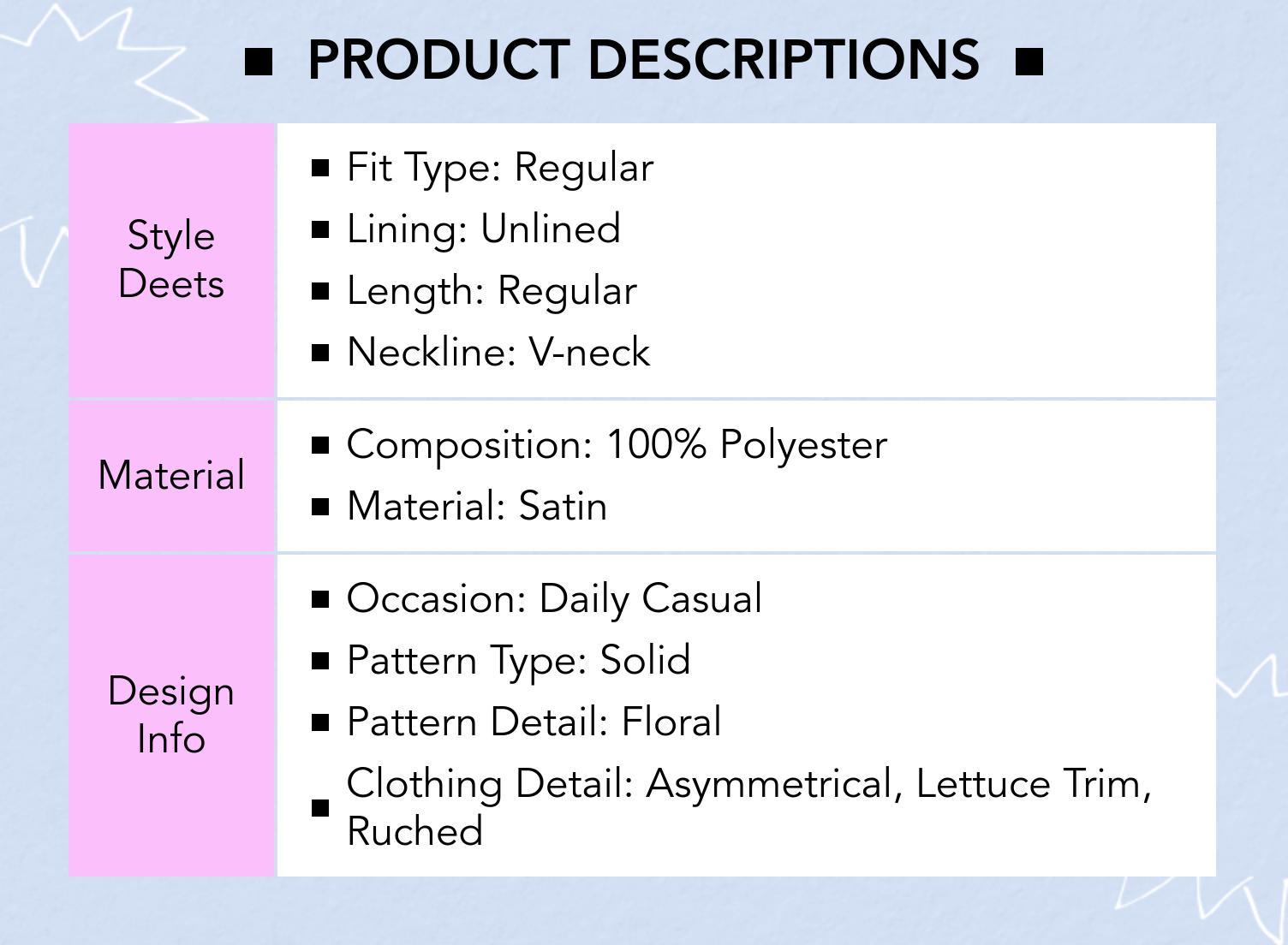 Cider Satin V-neck Floral Lace Lettuce Trim Cami Blouse