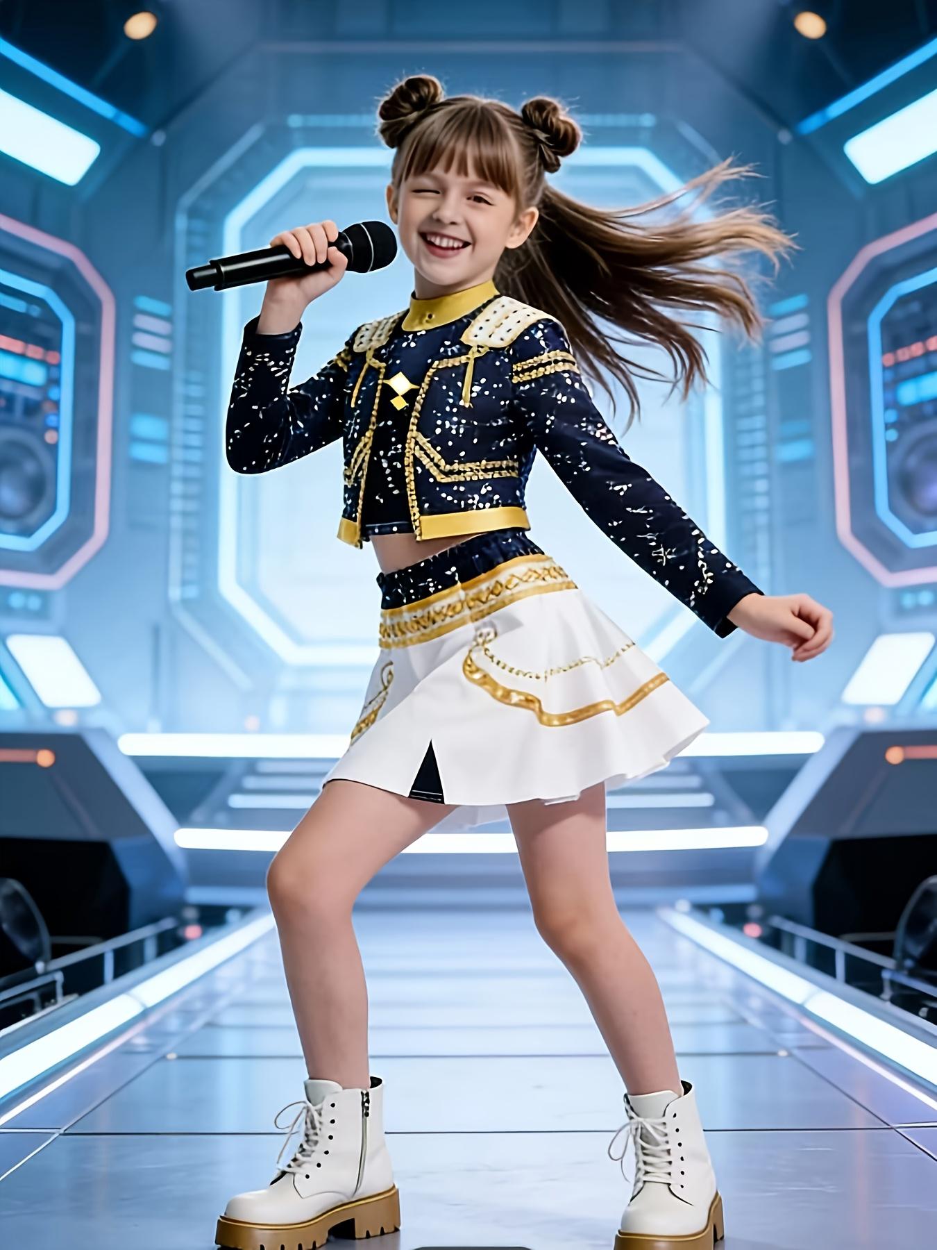 Kids Sibling Outfits Sold Separately Boys Girls Short sleeve Top Shorts Set Girls 3pcs Long sleeve Jacket Skirt Turtleneck Top Stage Fashion Costumes Gifts  Gifts