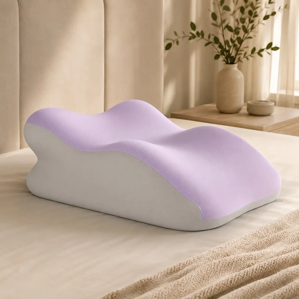 Multi-Purpose Wedge Memory Foam Pillow, Ergonomic Design for Home Reading & Relaxing, Removable Cover, Stable Support, Wxz-01
