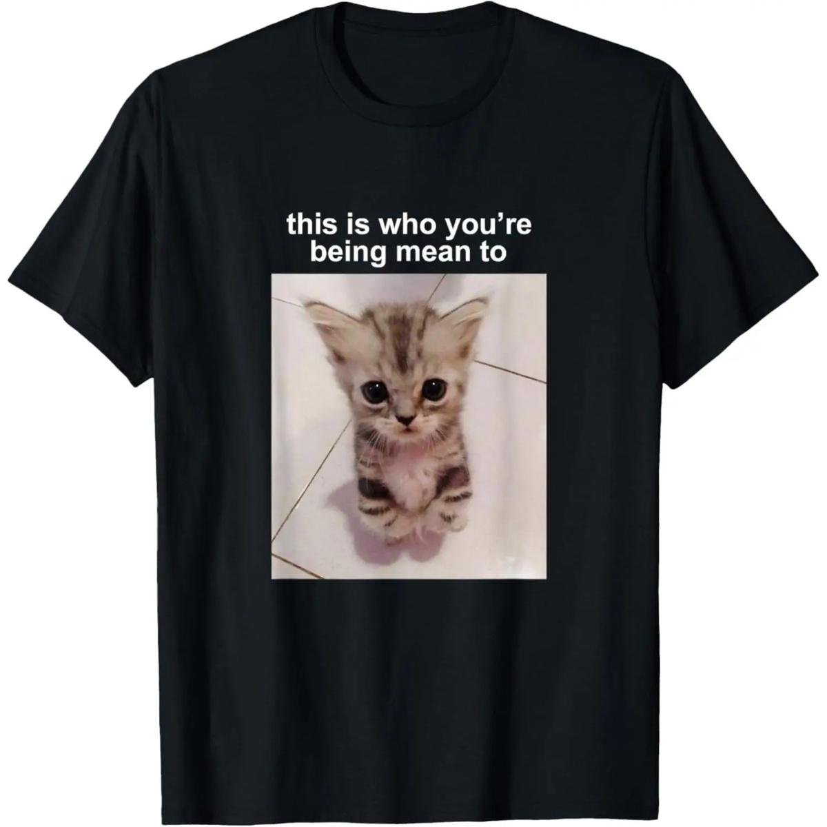 This Is Who You're Being Mean To Silly Cat Meme T-Shirt