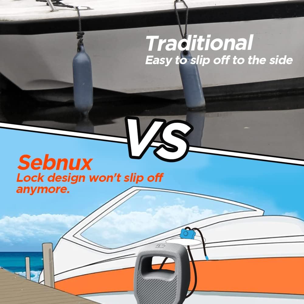 Boat Fenders Boat Bumpers for Docking Portable Boat Fenders EVA Pontoon Boat Fenders Ideal for Fishing Boat, Pontoon Boat, PWC and Jet Ski
