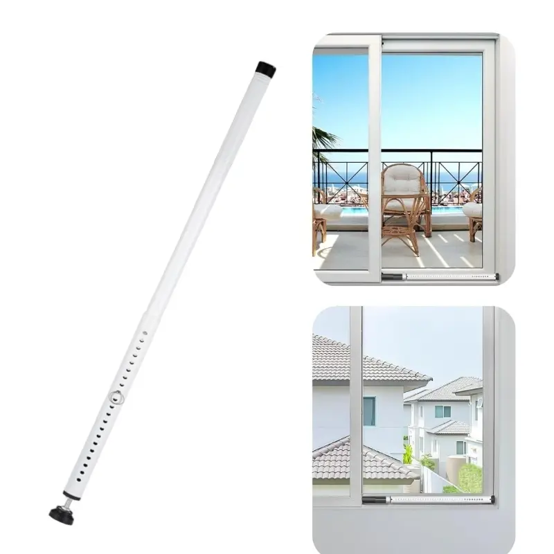 Sliding Door Security Bar,Heavy Duty Sliding Patio Door Lock Bar, 20-50inch Adjustable Multi-use Window Security Bars, Sliding Door Stopper,White,1Pack