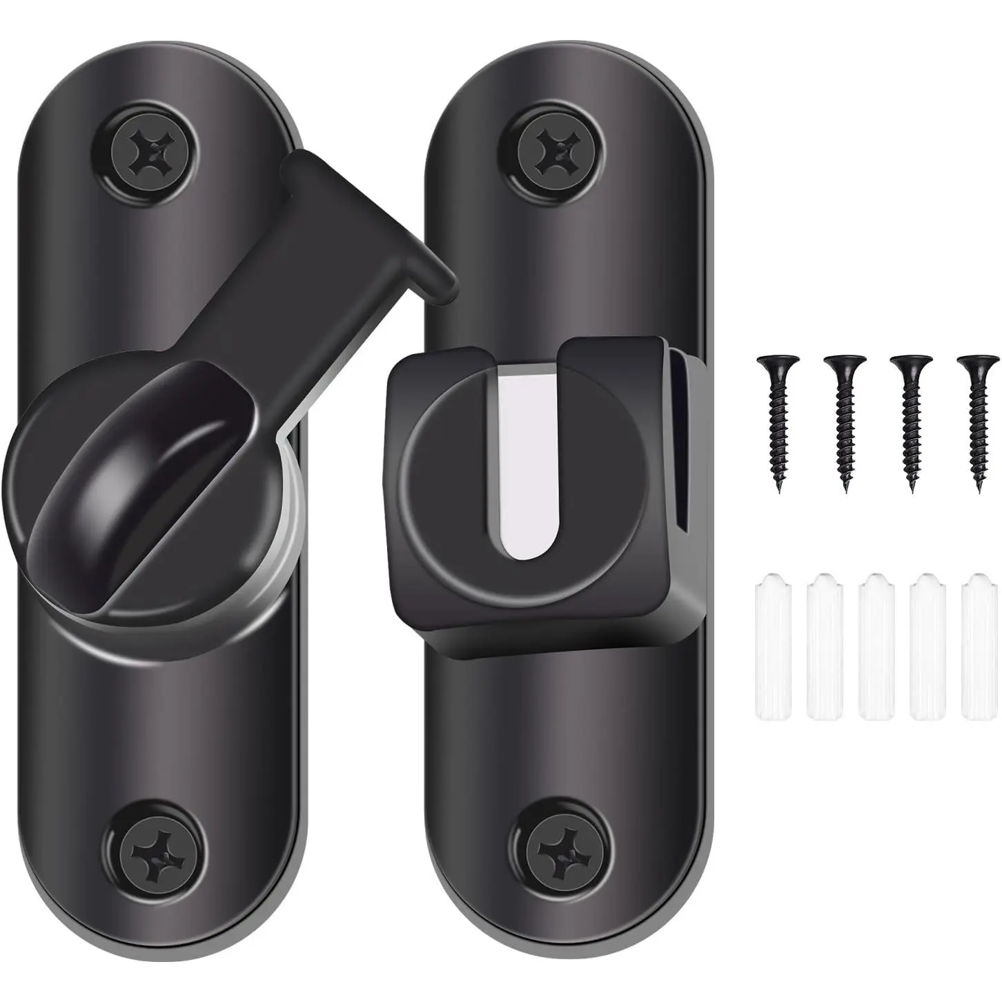 90/180  Upgrade Barn Door Lock Latch, Heavy-Duty Zinc Alloy Thickened Barn Door Latch, Pocket Door Latch for Flip or Sliding Door, Keep Families Safety Gate Latch Lock, for Bathroom, Cabinet
