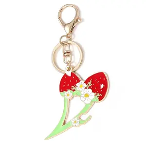 Strawberry Self Defense Keychain for Women – Metal Safety Keychain with Bottle Opener, Fashionable Multi-Functional Portable Backpack Accessory, Creative Gift