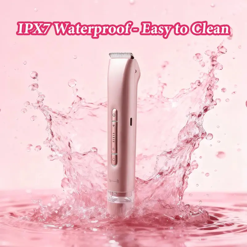Women's Bikini Trimmer 2-In-1 Facial Hair Remover, Ipx7 Waterproof Dual-Head Razor, USB-C Electric Clipper, Underarm, Arm, Leg Trimmer