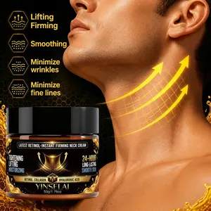 Men's Instant Neck Firming Cream, Hydrating, Contains Collagen, Retinol, Ha, Melanin, Niacinamide, Smooths and Tightens Skin, All Skin Types