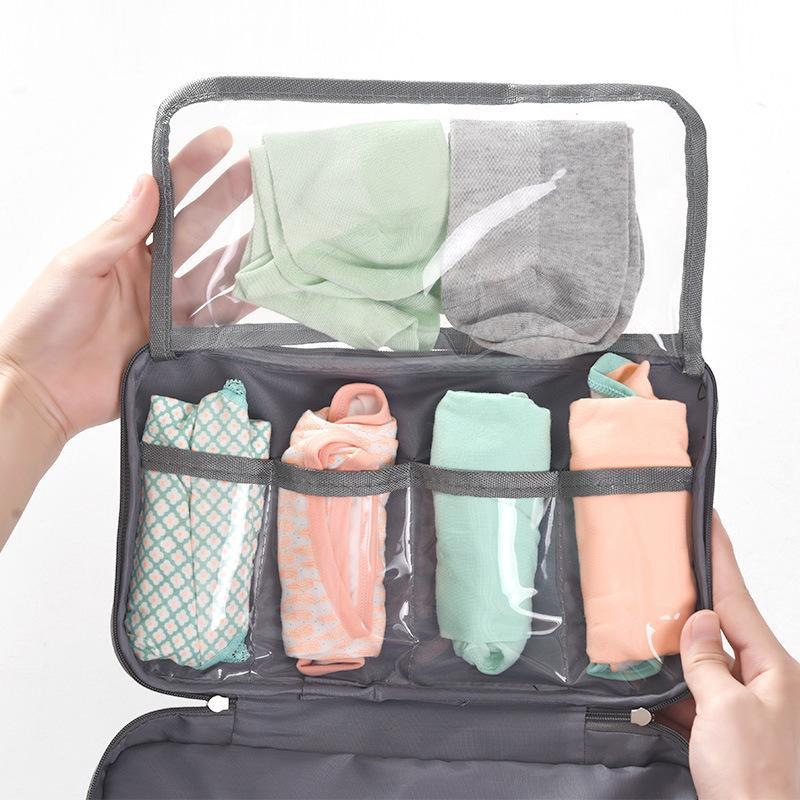 Underwear Storage Bag, Portable Large Capacity Multi-grid Storage Bag for Travel, Waterproof Storage Bag for Business Trip