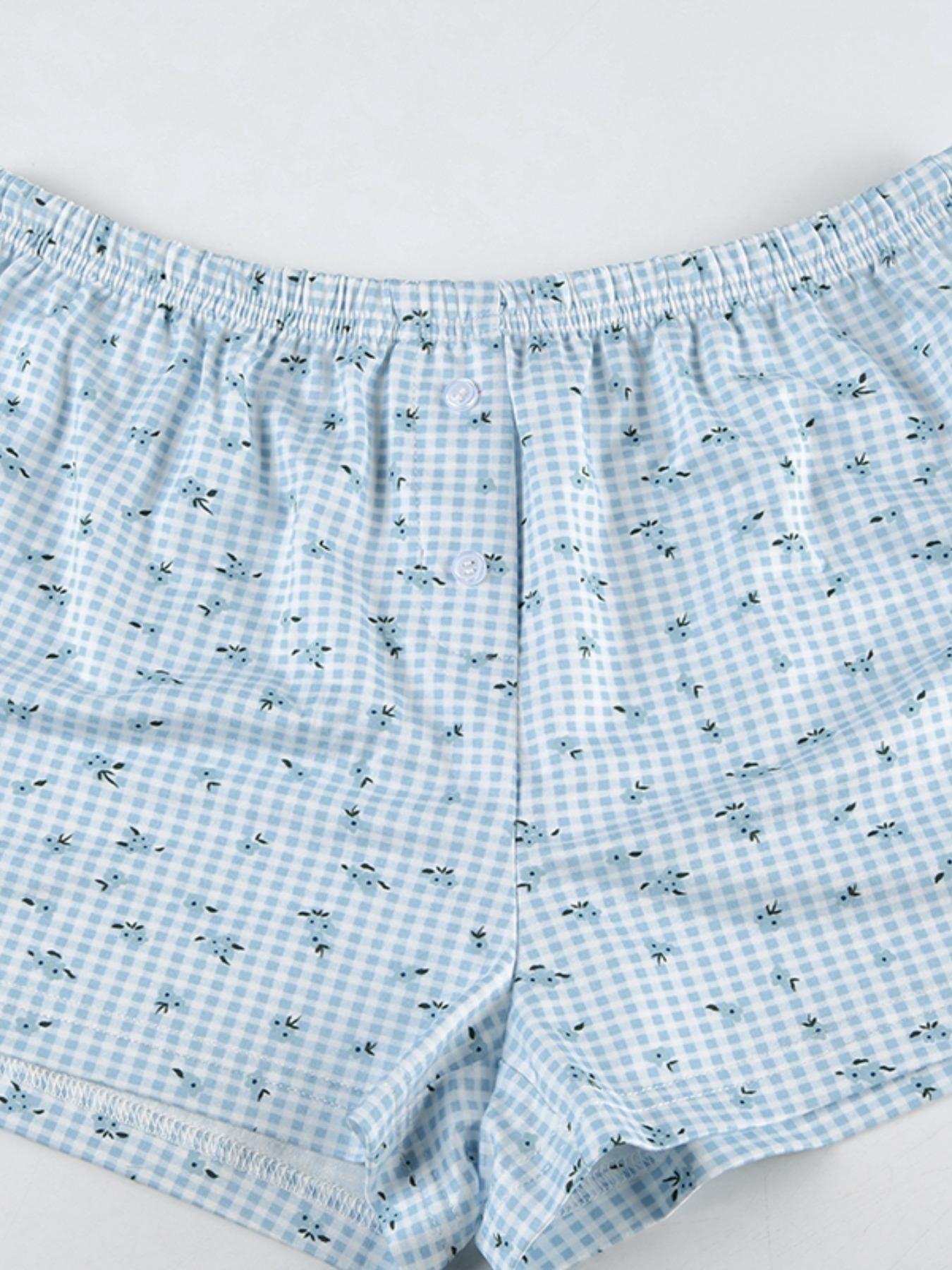 Two-Piece Set Women's Plaid and Floral Print Cami Top & Shorts Set, Casual Cute Comfy Spaghetti Strap Camisole & Shorts Set, Women's Clothes for Summer, Womenswear