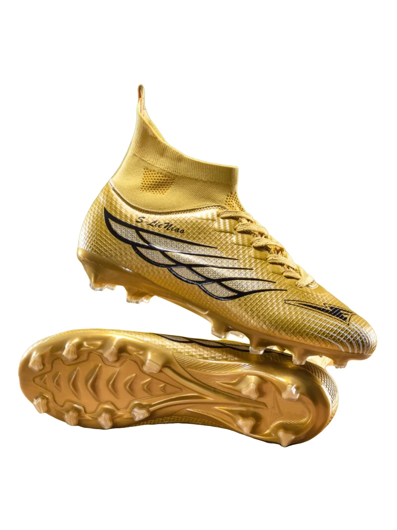 Unisex Soccer Cleats, Men's Professional Ag Studs, Breathable High-Top, Indoor Futsal & Outdoor Grass, Sizes 45-46