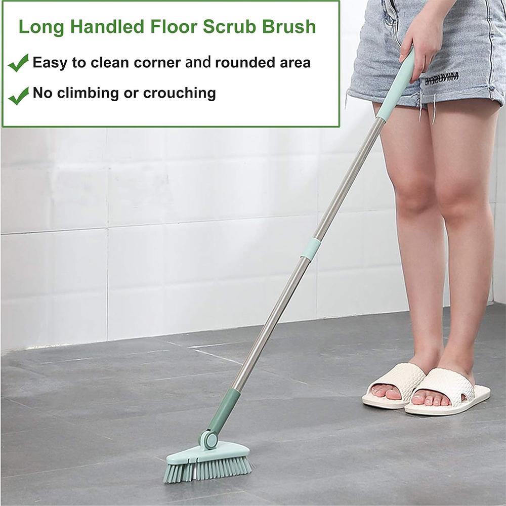 Stiff Bristle Shower Brush, Removable Cleaning Brush with Long Handle, Home Essentials Professional Cleaning Tool for Bathroom & Kitchen & Balcony, Floor Tiles Cleaning Supplies 2024 Rug Cleaning, Summer Gift