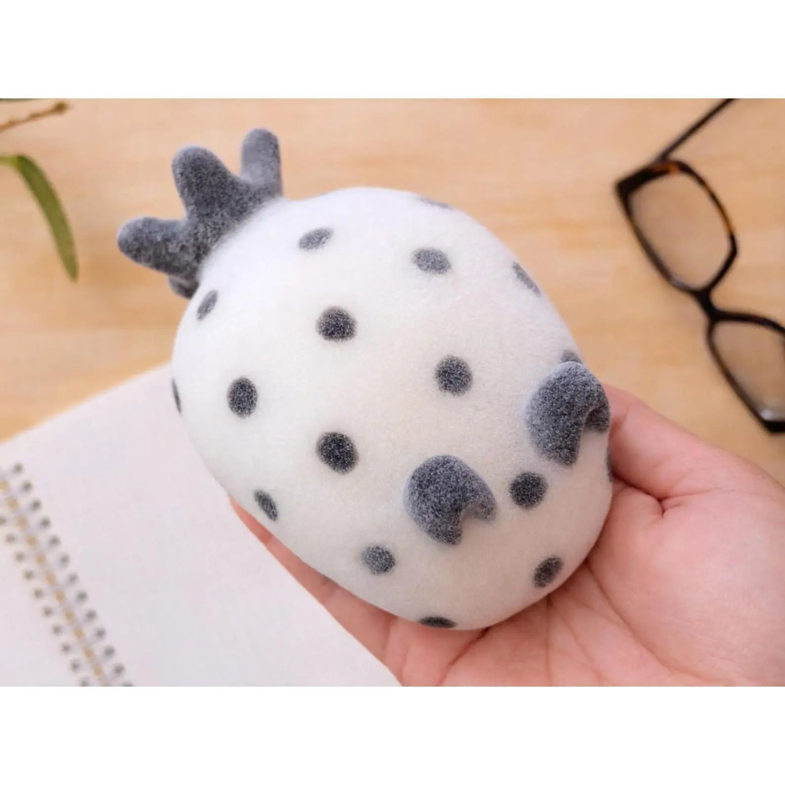Handmade Sea Bunny Taba Squishy – Flocked Silicone Stress Toy, Ocean Fidget Toy