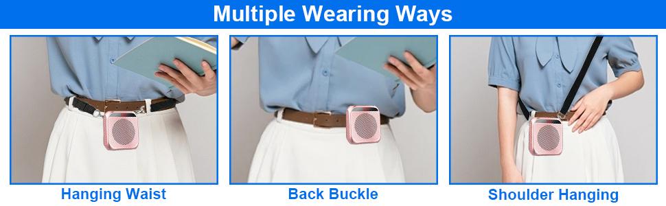 Portable Voice Amplifier for Teachers, 2200mAh Rechargeable Personal Amplifier Mic PA System Headset Microphone with Speaker for Teachers, Training, Meeting, Tour Guide, Yoga, Classroom (Rose) Portable Voice Amplifier for Teachers, 2200mAh Rechargeable Personal Amplifier Mic PA System Headset Microphone with Speaker for Teachers, Training, Meeting, Tour Guide, Yoga, Classroom (Rose)