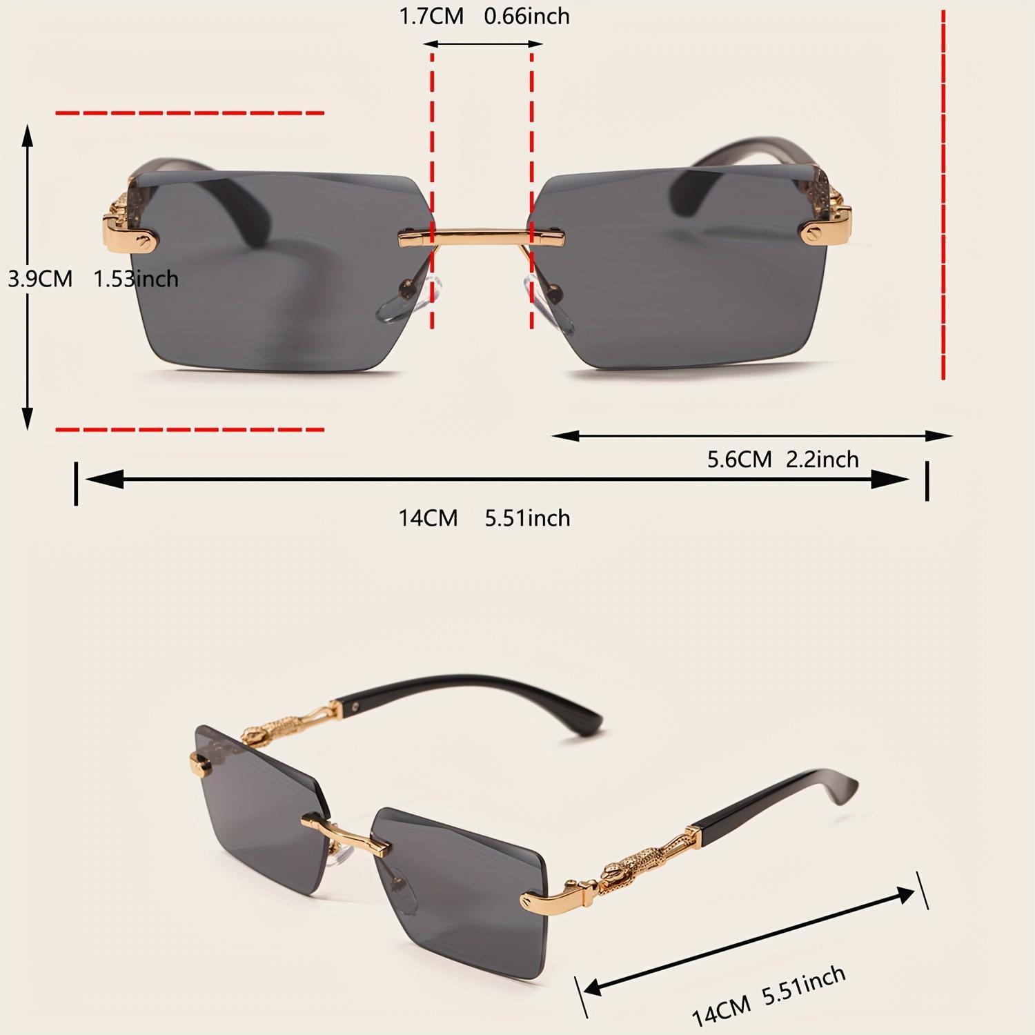 1pc Rimless Sunglasses Rectangle Women Men Shades Small Square Sun Glasses For Female Male Beach Vacation Travel Eyewear