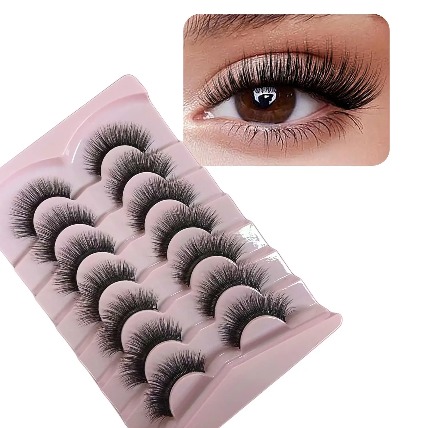 Fine Cat Eye False Lashes, Eyelashes, Natural Curl Effect, Ideal for Lash Extensions, Enhances Density and Volume, Perfect for Women and Girls