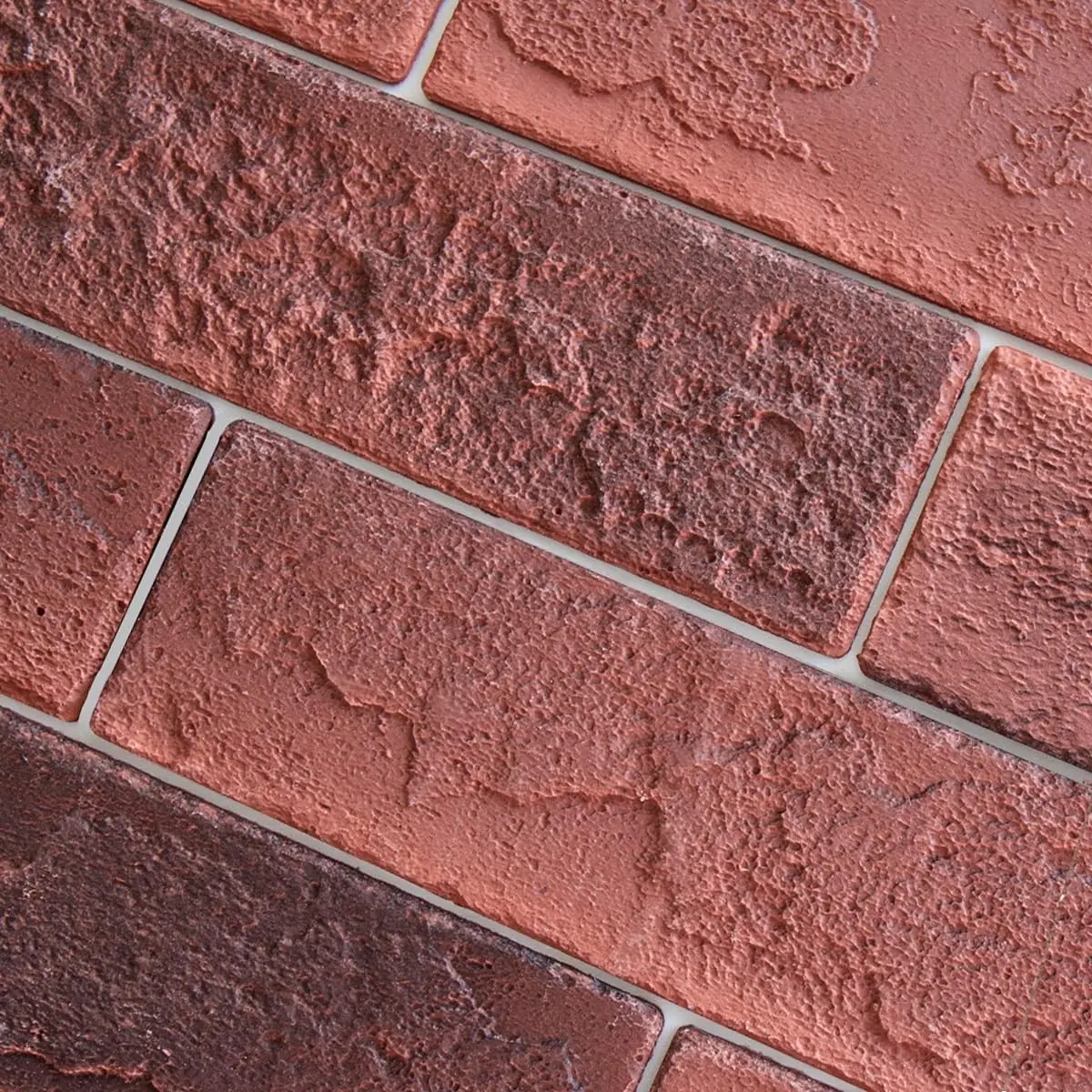 100 Vintage Red Faux Brick Wall Tiles, 3D Thin Brick Veneers for Bedroom, Bathroom, Kitchen, Fireplace and Fence Wall Panels (14.2 sq ft)