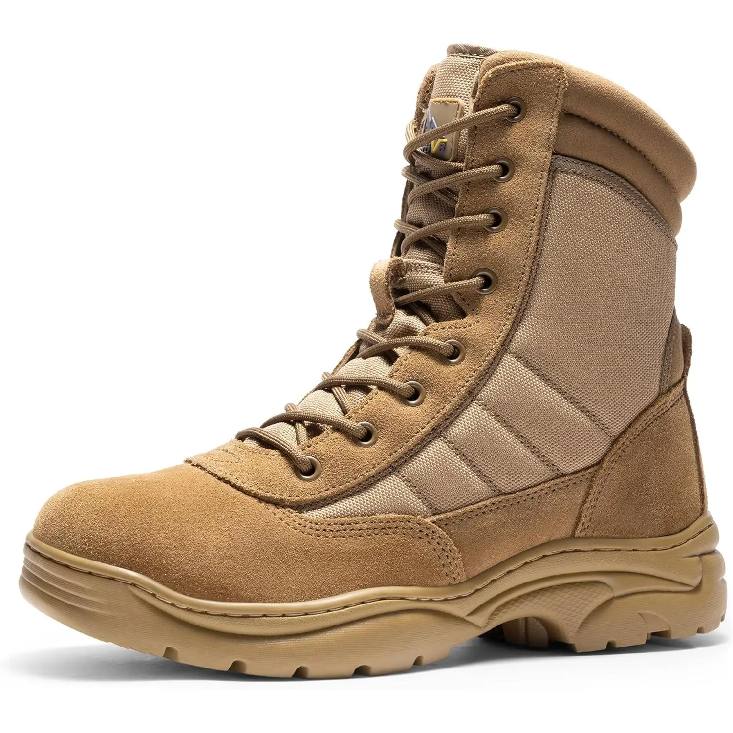 8 Men's Military Tactical Work Boots Side Zipper Leather Motorcycle Combat Boots