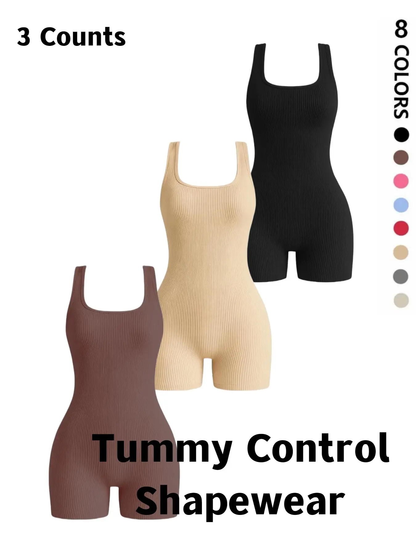 Women's Seamless Ribbed High Waist Slimming Shapewear, Comfortable Fashion Bodysuit, Ideal for Daily Wear, Ladies' Contouring Undergarment，Women's Tummy Control Shapewear