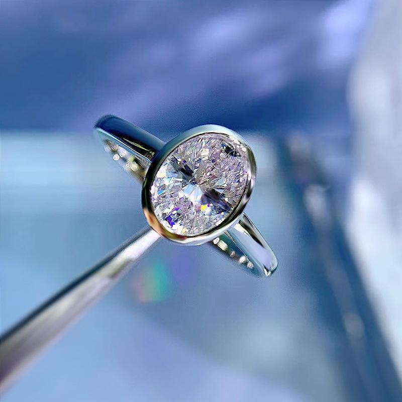 S925 Sterling Silver Ice Flower Cut Oval Ring 6*8 8A Cubic Zirconia Ring fashion jewelry accessory woman girl promise ring-157(50%)