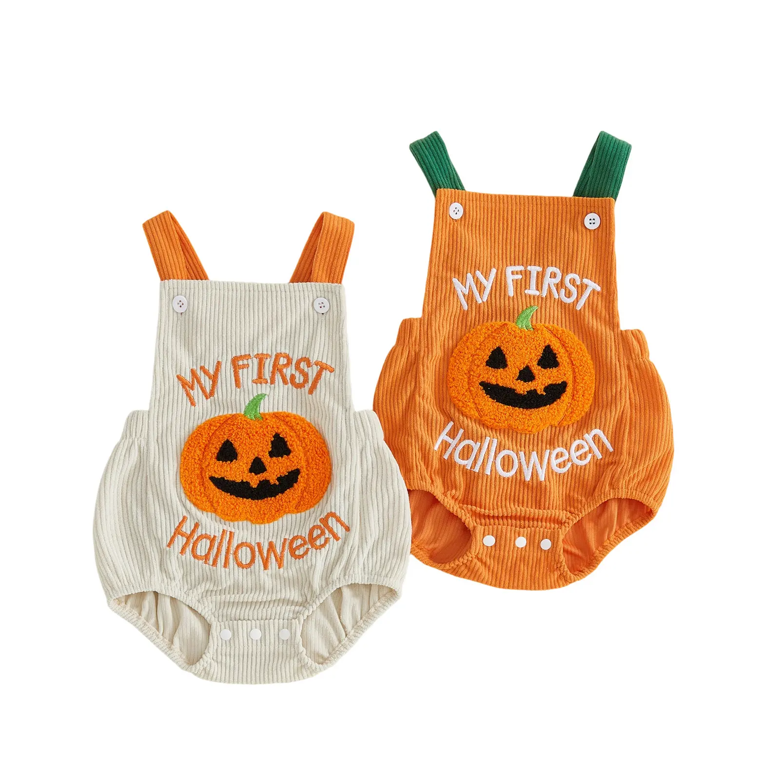 Infant Baby Boy Girl My First Halloween Romper Embroidered Sleeveless Overall Bodysuit 0-18 Months Infant Baby Boy Girl My First Halloween Romper Embroidered Sleeveless Overall Bodysuit 0-18 Months