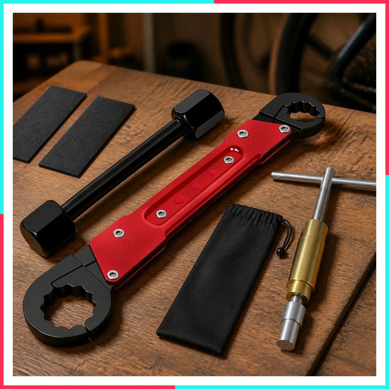 6 Pcs Plumbing Tools Kit with Angle Stop Wrench & 1/2-Inch Compression Sleeve Puller, Professional Plumbers Wrench, Sandpaper and Storage Bag for Frozen/Corroded Angle Stop Valves