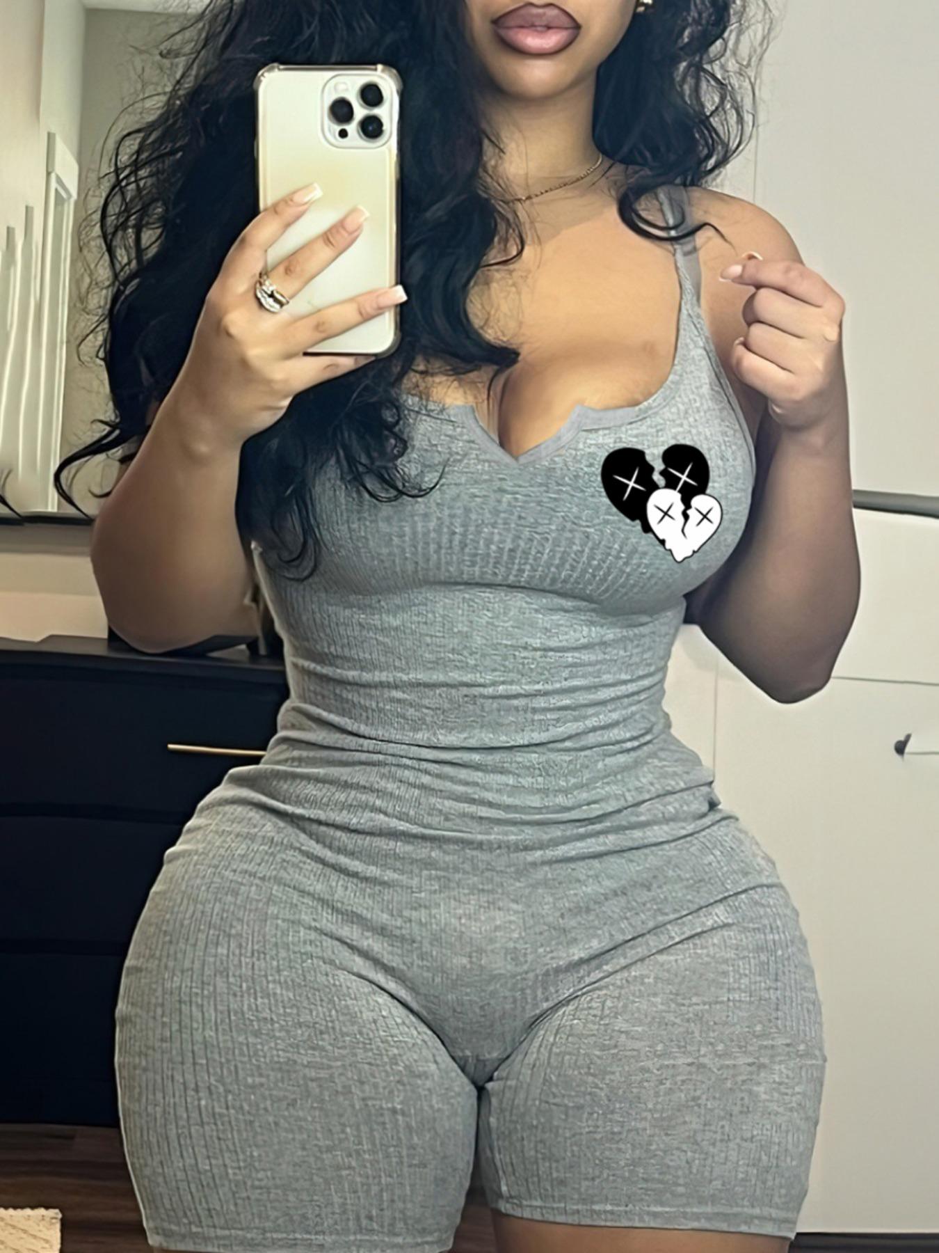 Women's Solid Backless Sleeveless Jumpsuit, Casual High Waist Tight-fitting Jumpsuit for Summer, Ladies Clothes for Daily Wear