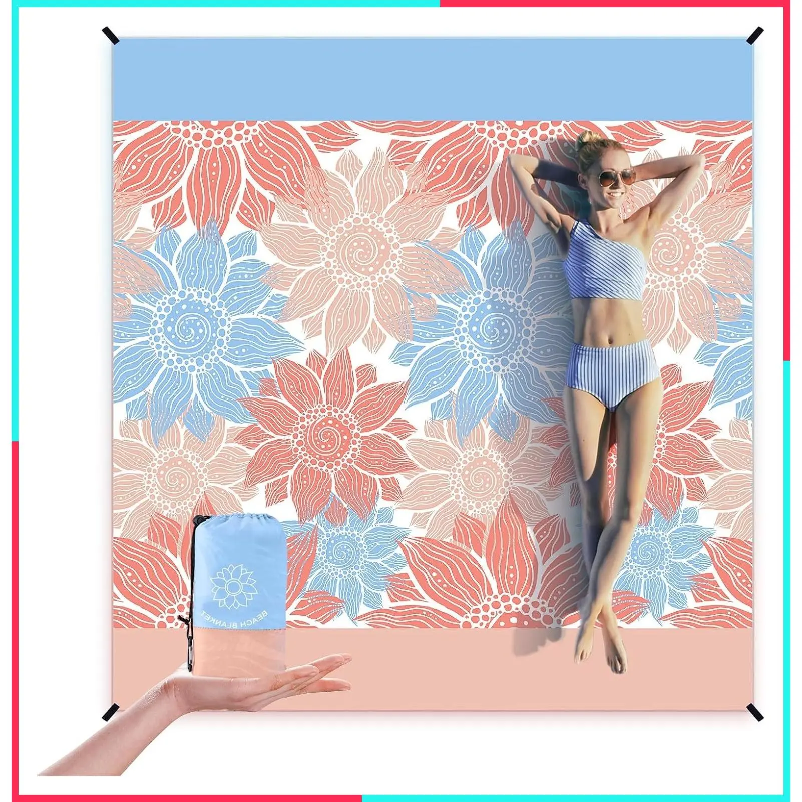 Extra Large Sandproof Beach Blanket - Waterproof Sand Free Beach Mat for Adults