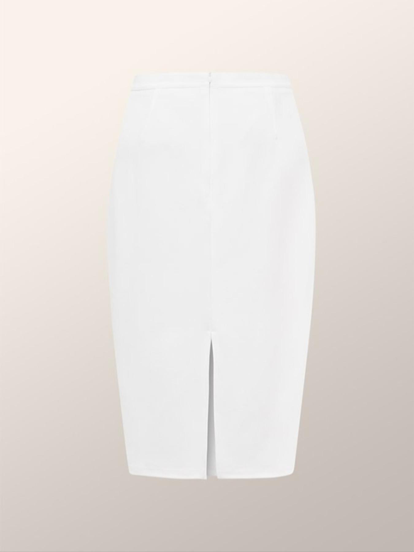 Women's Solid Color Woven Skirt, Fashion Casual Slim Zipper Back Midi Skirt for Daily Outdoor Wear, Ladies Bottoms for Summer