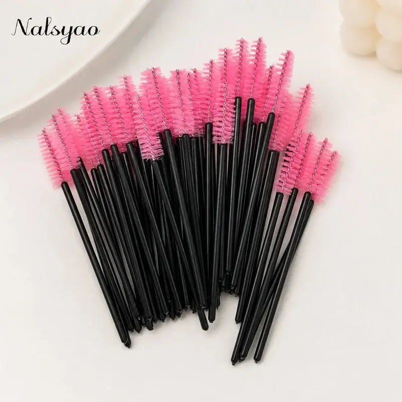 50-Pack Disposable Mascara Wands, Universal for eyelash extension, mascara application, and grooming. Easily separate and comb lashes, hygienic and convenient. Commonly used by makeup artists and lash technicians, ideal for both professional and home use.