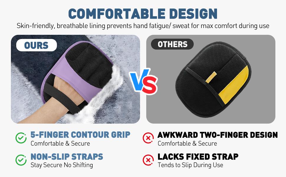 Magic Brush Glove Pet Hair - 2 Pack Electrostatic Grooming Removal Gloves for Dogs and Cats, The Magic Brush Pure Path Yomi Pet Grooming Needs, Fur Remover for Furniture, Clothes (Purple)