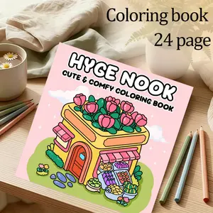 Happy Corner Coloring Book, 24 Thick Pages, Original Healing Designs, Relaxing, Ideal Gift for Adults, Teens, Christmas, New Year, Parties