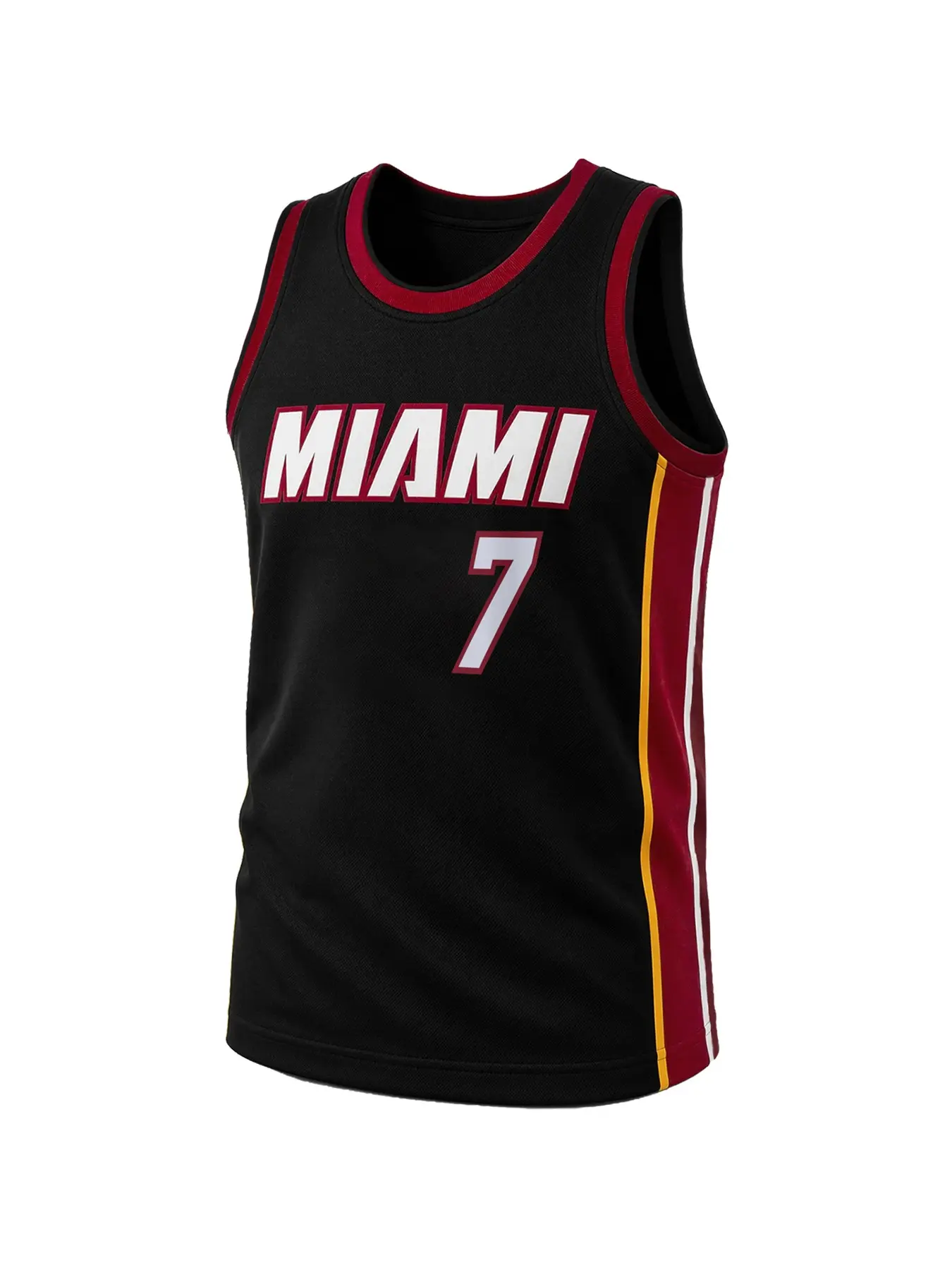 Retro Miami #7 Embroidered Basketball Jersey Unisex Black Sleeveless Casual Sports Shirt for Men Women Basketball Fans Gift
