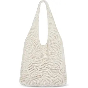 Crochet Tote Bag, Mesh Beach Bag Knit Summer Hobo Bag Vacation Boho Tote Bag for Women