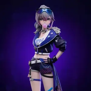 Game Accessories Silver Wolf Haki Mee Standing Anime Girl Scene Figure Model, Unisex Figurine, No Choking Hazard Warning