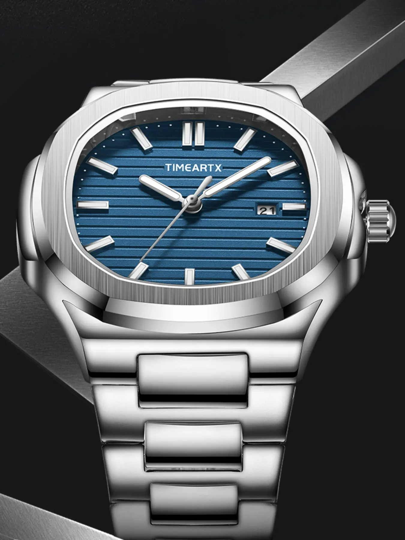 TIMEARTX Luxury Men's Watches Fashion Classic Quartz Watch Stainless Steel Business Casual Style Luminous Dial Waterproof Wristwatch With Date Quartz Movement