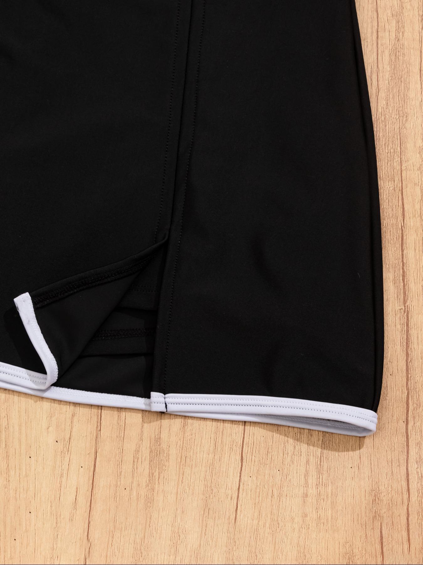 Women's Colorblock, Casual Sleeveless Swim Top & Swim Bottom Two-piece Swimsuit Tankini Outfit for Beach Holiday Vacation, Ladies Swimwear for All Seasons